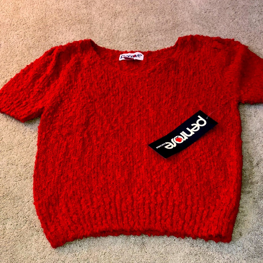 Vintage Penrose Women’s Medium‎  Acrylic Christmas Sweater Red New Dead Stock